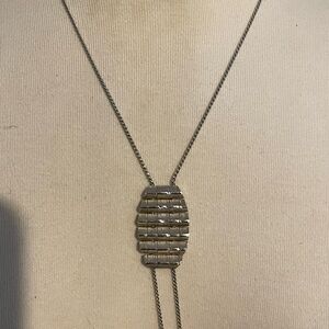 Layered Bar Slide Necklace in Silver